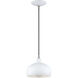 Domma 1 Light 8 inch White with Brushed Nickel Accents Mini Pendant Ceiling Light