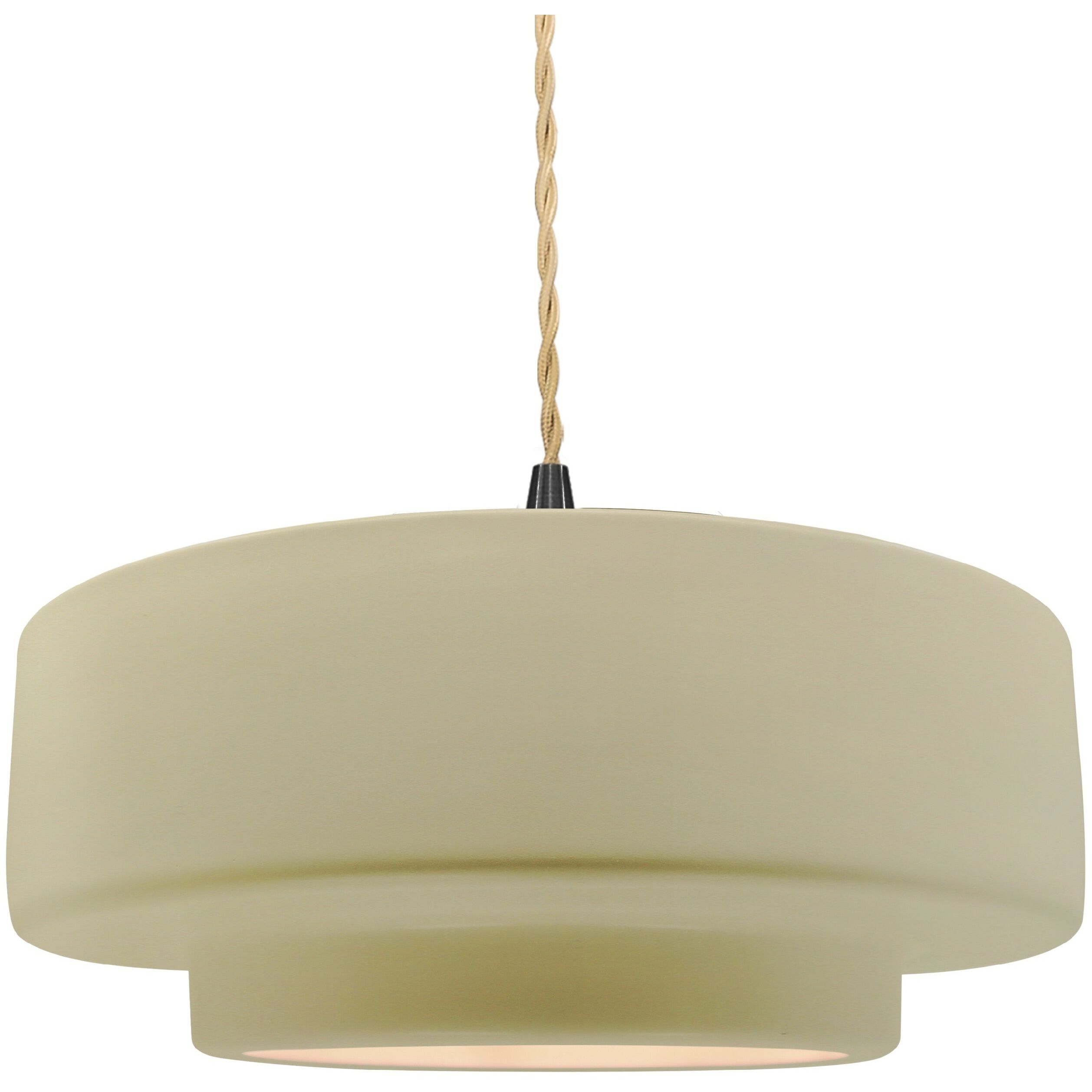 Radiance Collection - Tier Pendant Ceiling Light in Matte Black, Replaceable Bulb, Beige Twist Cord, Vanilla Gloss, 14.5W x 5.25H, Form+Finish+Function