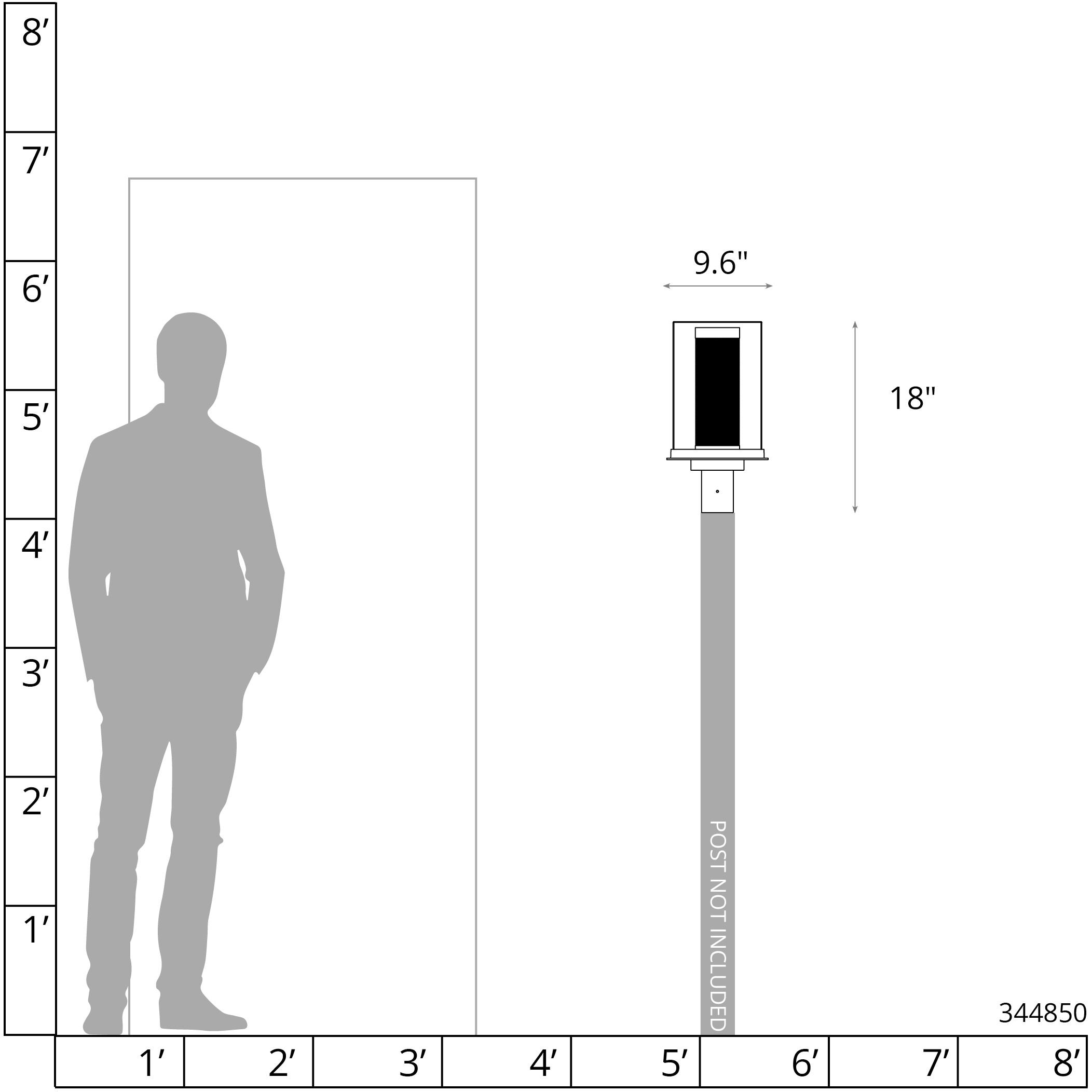 Polaris 1 Light 18 inch Coastal Black and Coastal Gold Outdoor Post Light in Coastal Black/Coastal Gold
