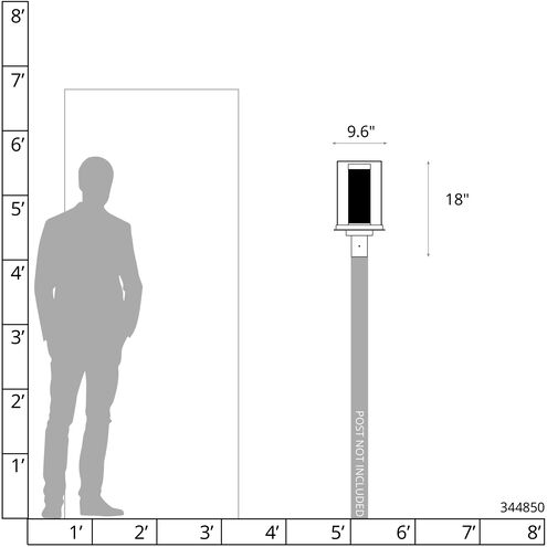 Polaris 1 Light 18 inch Coastal Black and Coastal Silver Outdoor Post Light