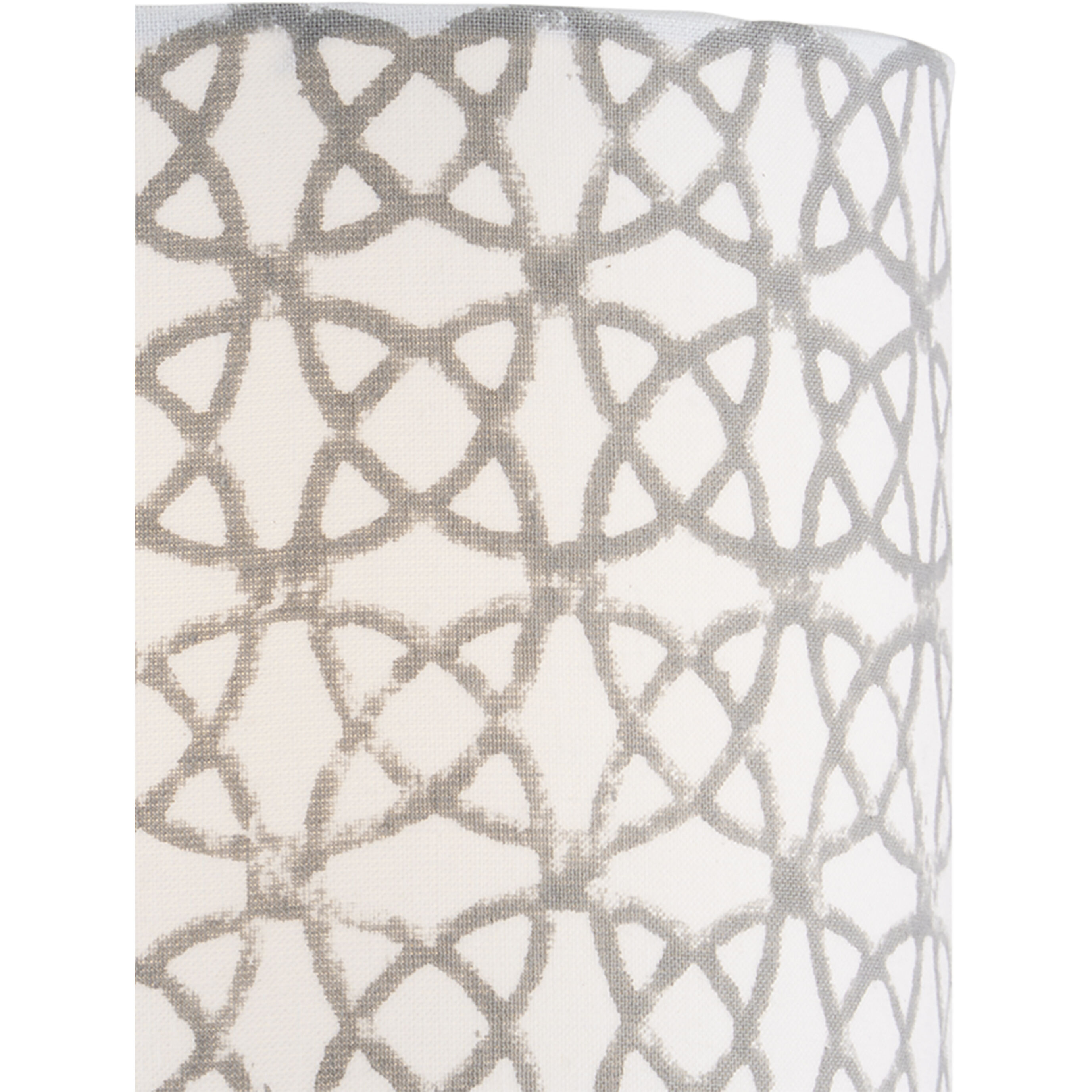 Block Print Natural and Gray Drum Chandelier Shade