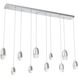 Pebble LED Classic Silver Linear Pendant Ceiling Light in 2700K LED, Multiport