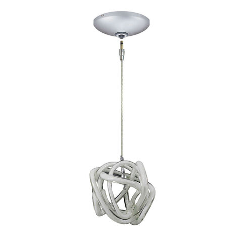 Envisage VI 1 Light 6 inch Satin Nickel Mini Pendant Ceiling Light in White Knot