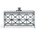 Chelsea House 66 inch Veneered White Marble Top Sofa Table
