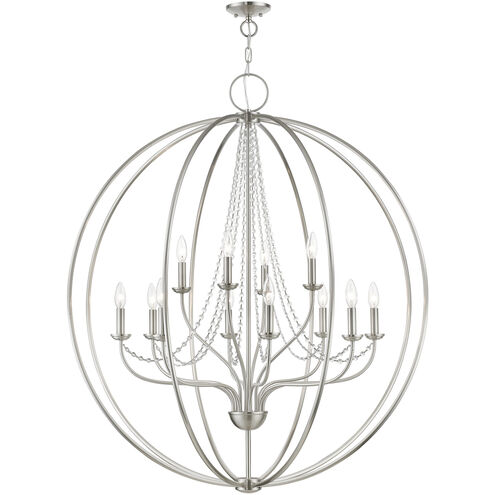 Arabella 12 Light 40 inch Brushed Nickel Grande Foyer Chandelier Ceiling Light