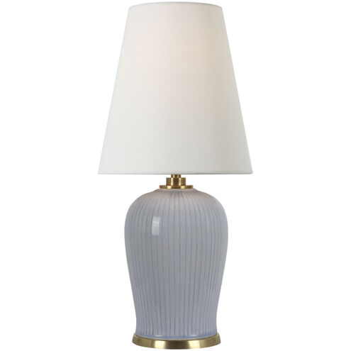 Thomas O'Brien Opera 16 inch 15 watt Polar Blue Crackle Table Lamp Portable Light