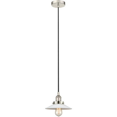 Edison Halophane 1 Light 9 inch Polished Nickel Mini Pendant Ceiling Light