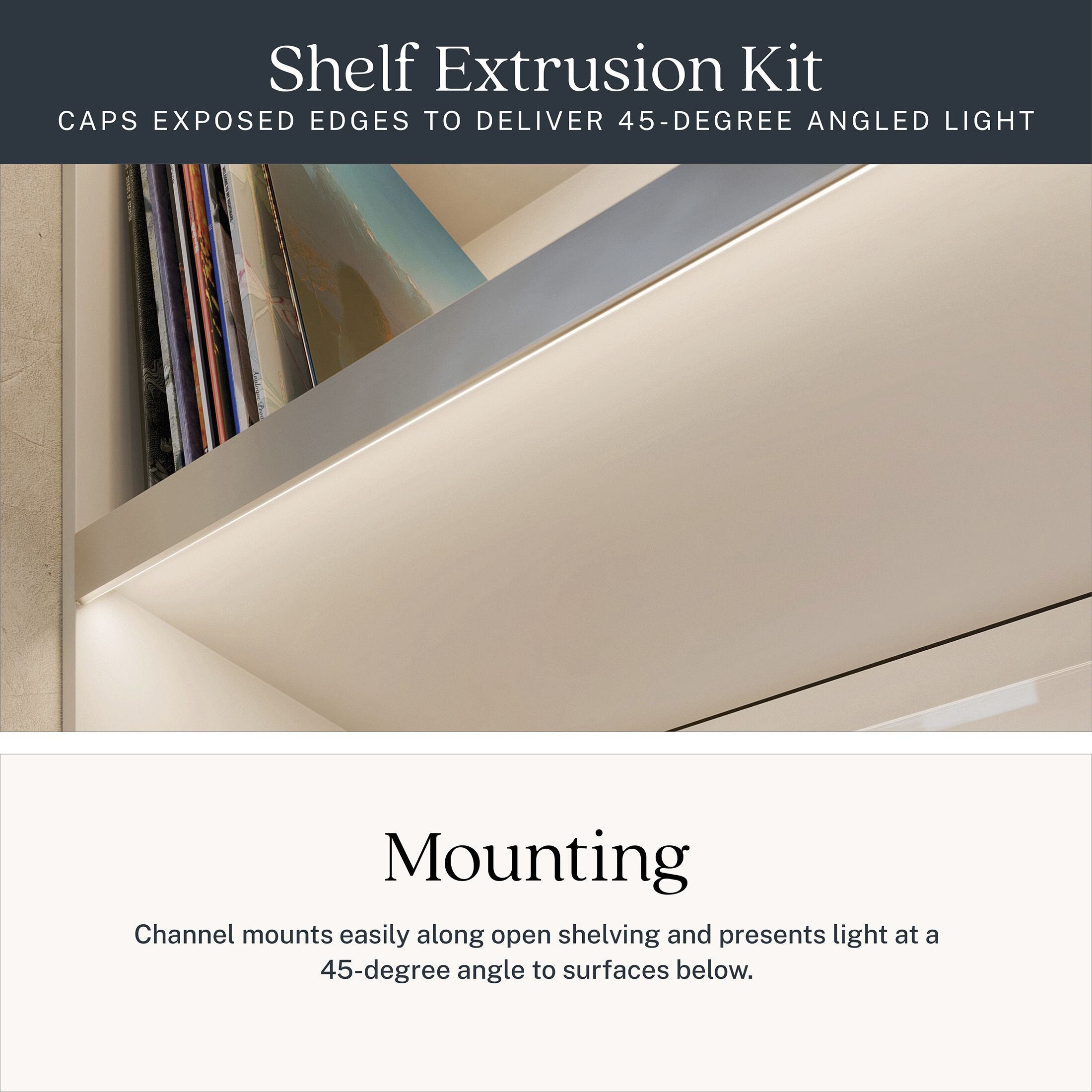 TE Series Silver 96 inch Shelf Extrusion Kit