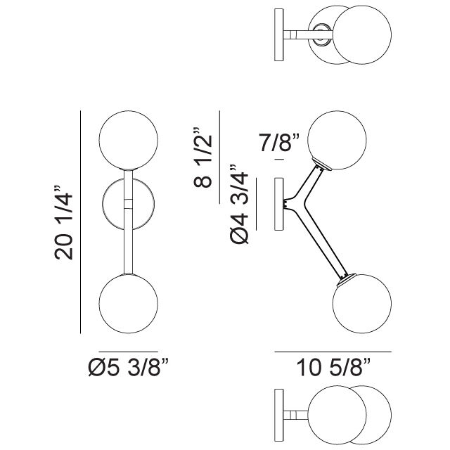 Rami Wall Sconce Wall Light in Aged Gold Brass and Opal Glass