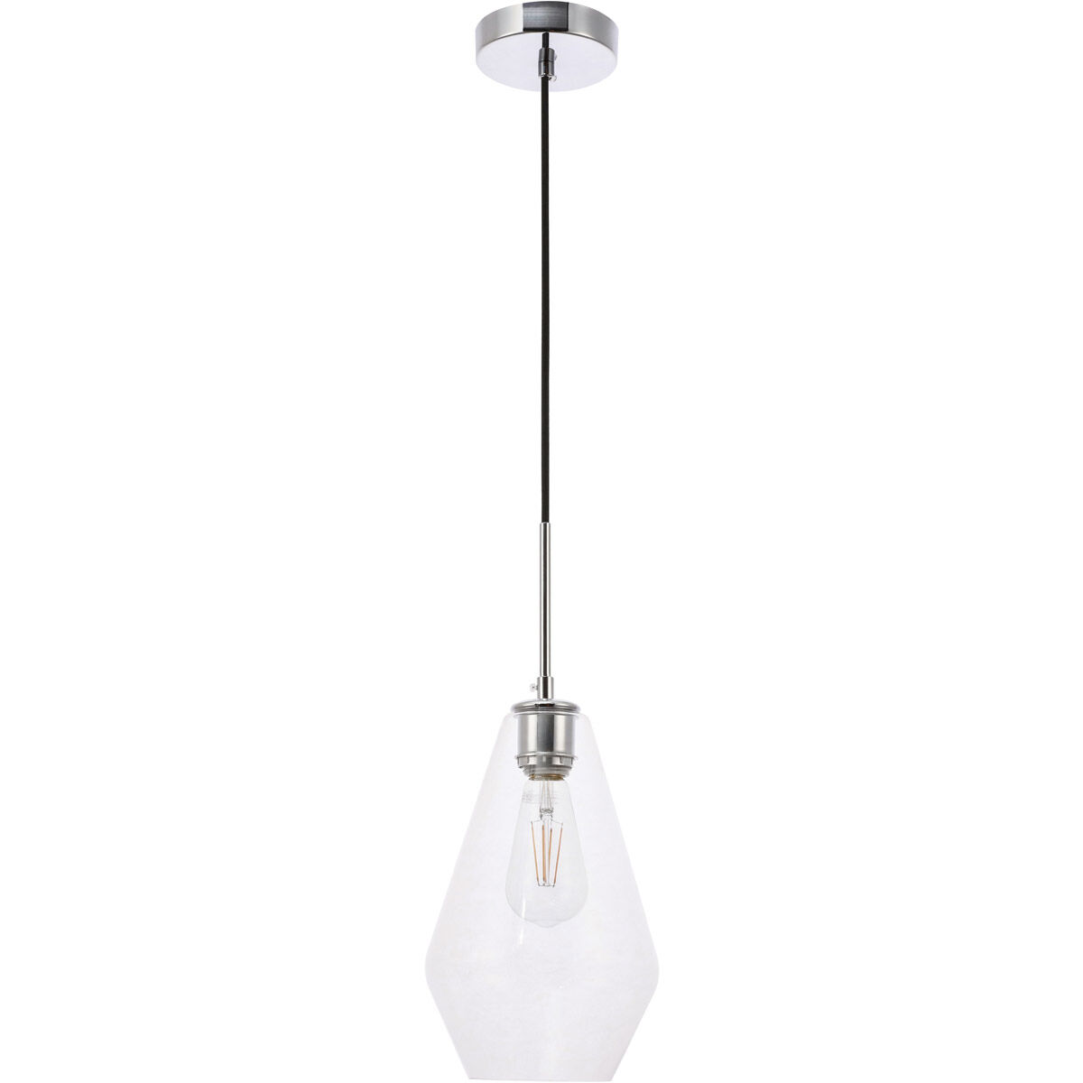 Gene 1 Light 7 inch Chrome Pendant Ceiling Light