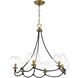 Vantage Kearney Park 6 Light 29 inch Coal and Soft Brass Chandelier Ceiling Light