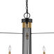 Foundry 9 Light 32.68 inch Black and Brass Chandelier Ceiling Light