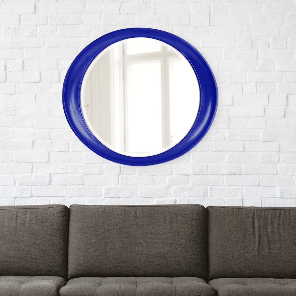 Ellipse 39 X 35 inch Glossy Royal Blue Wall Mirror