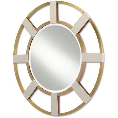 Camille Cream/Brushed Brass/Mirror Wall Mirror, Round