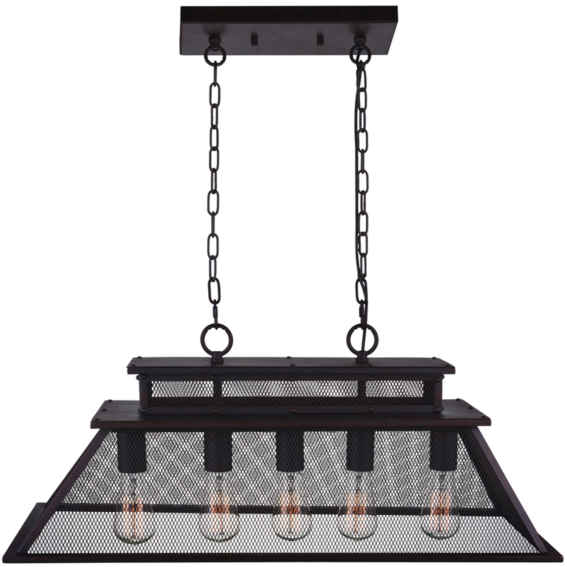 Savill 5 Light 32 inch Reddish Black Island/Pool Table Light Ceiling Light