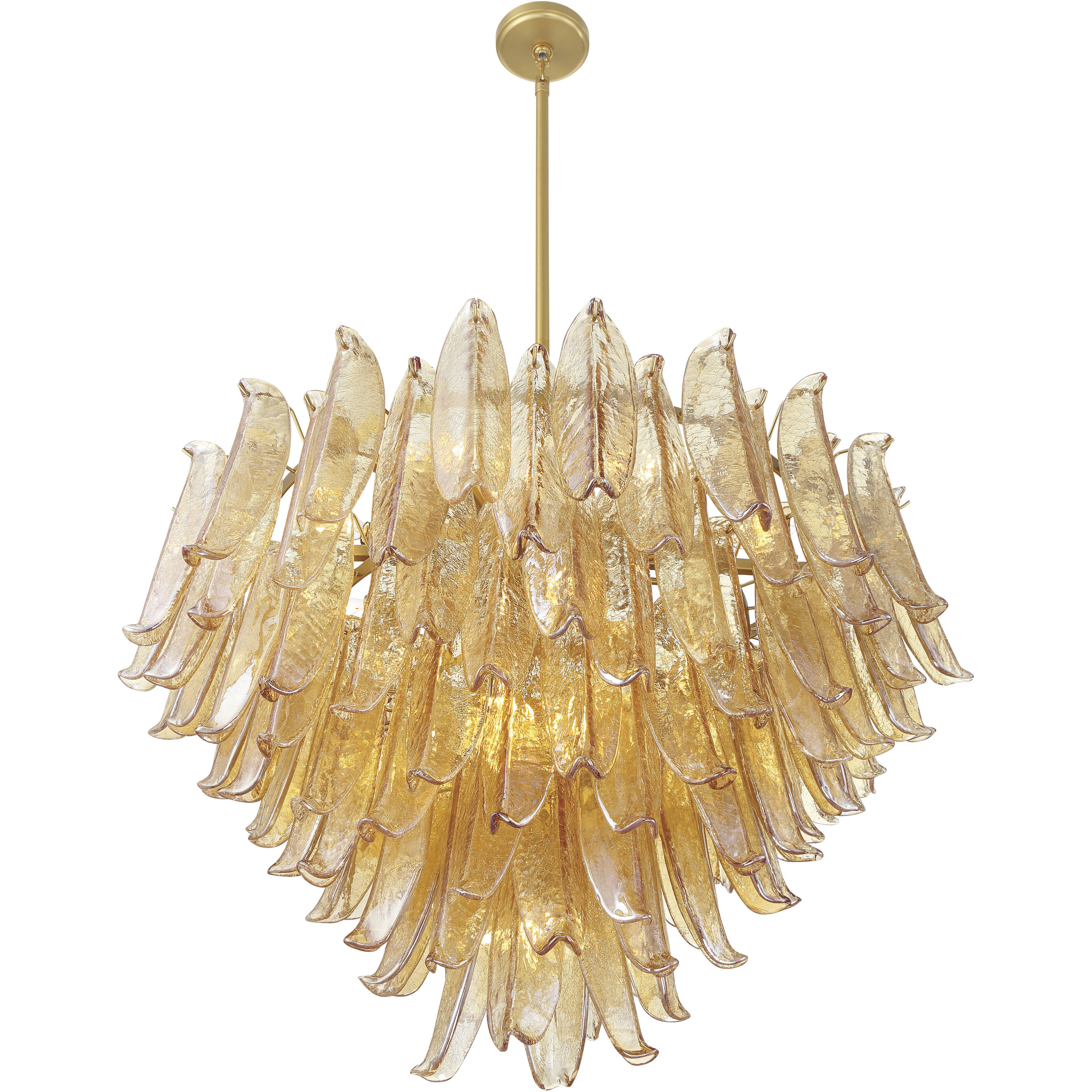 Regent 17 Light 36.75 inch Legacy Brass Chandelier Ceiling Light in Amber Crackled Glass