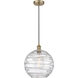 Edison Athens Deco Swirl 1 Light 12 inch Antique Brass Mini Pendant Ceiling Light