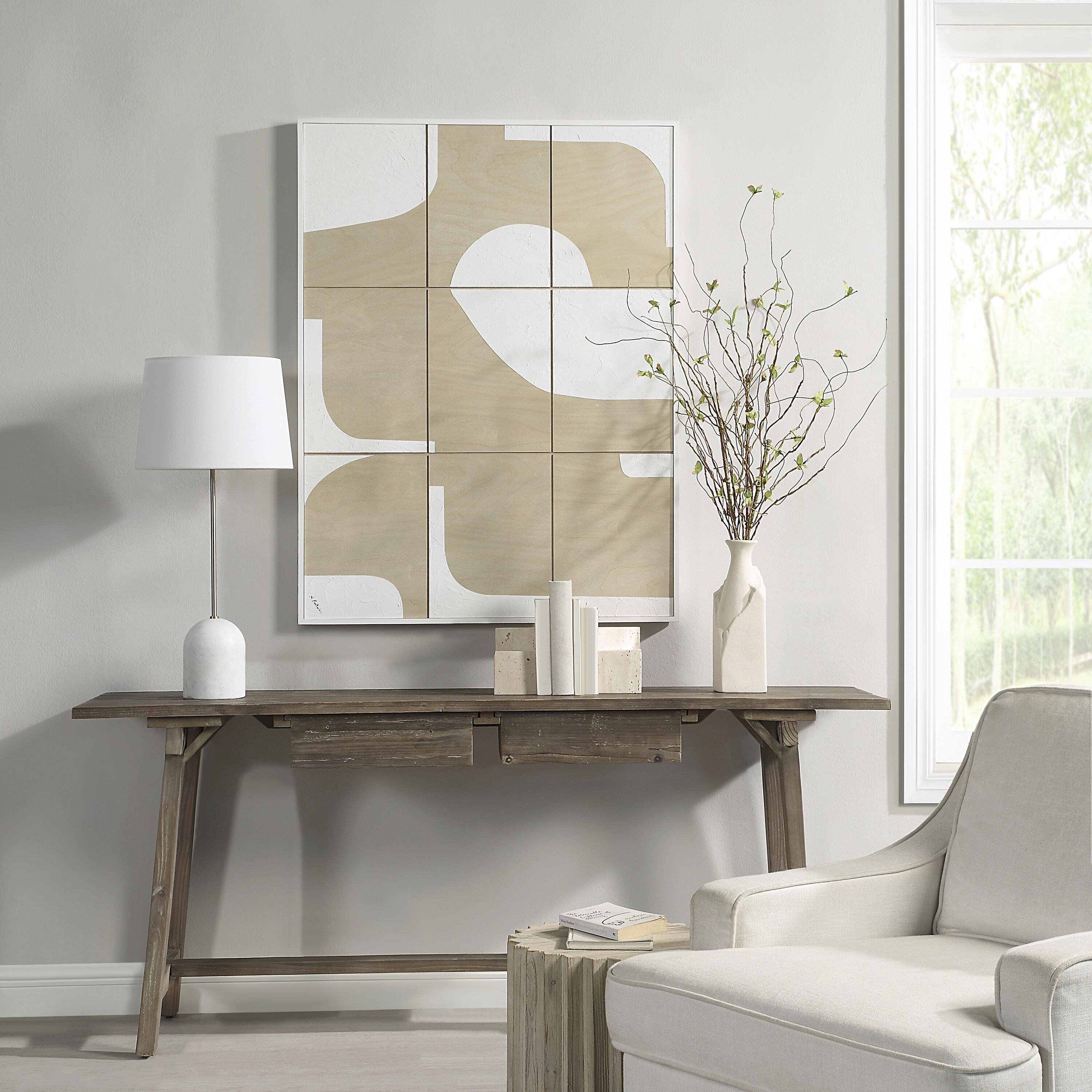 Erula Matte White Wall Art