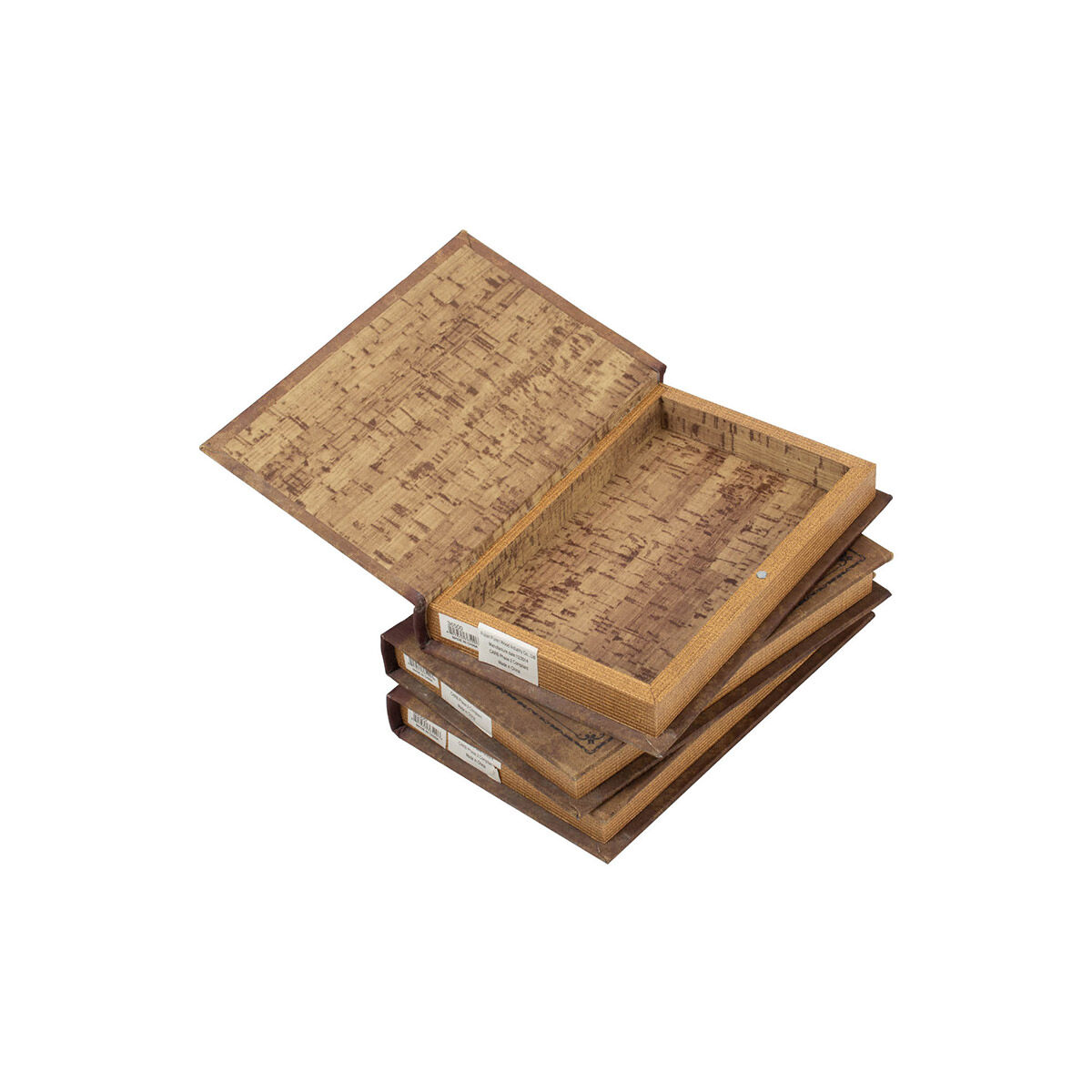 Anita 5.5 X 1.5 inch Brown Book Box, Set of 4