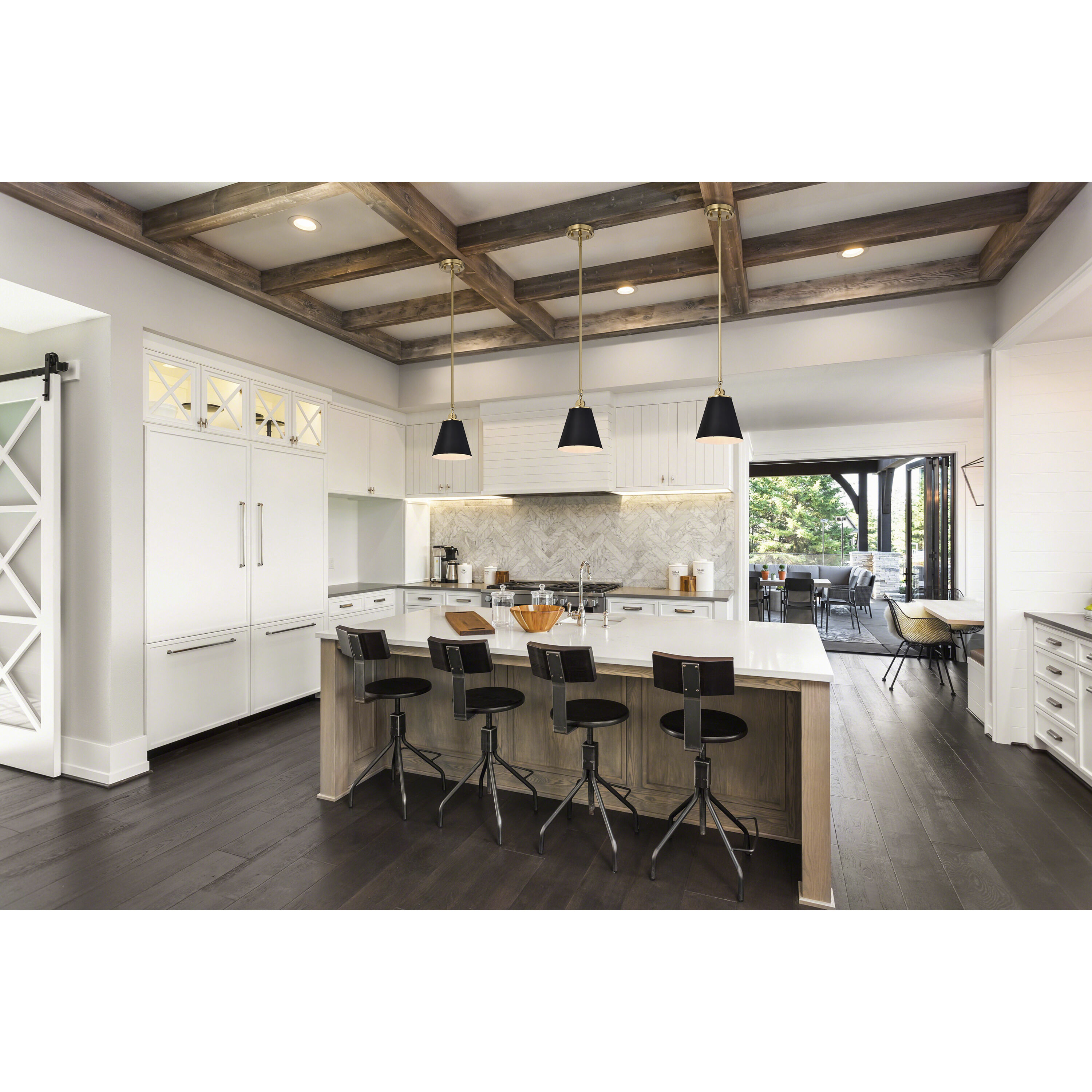 Dover 1 Light 7 inch Black/Vintage Brass Pendant Ceiling Light