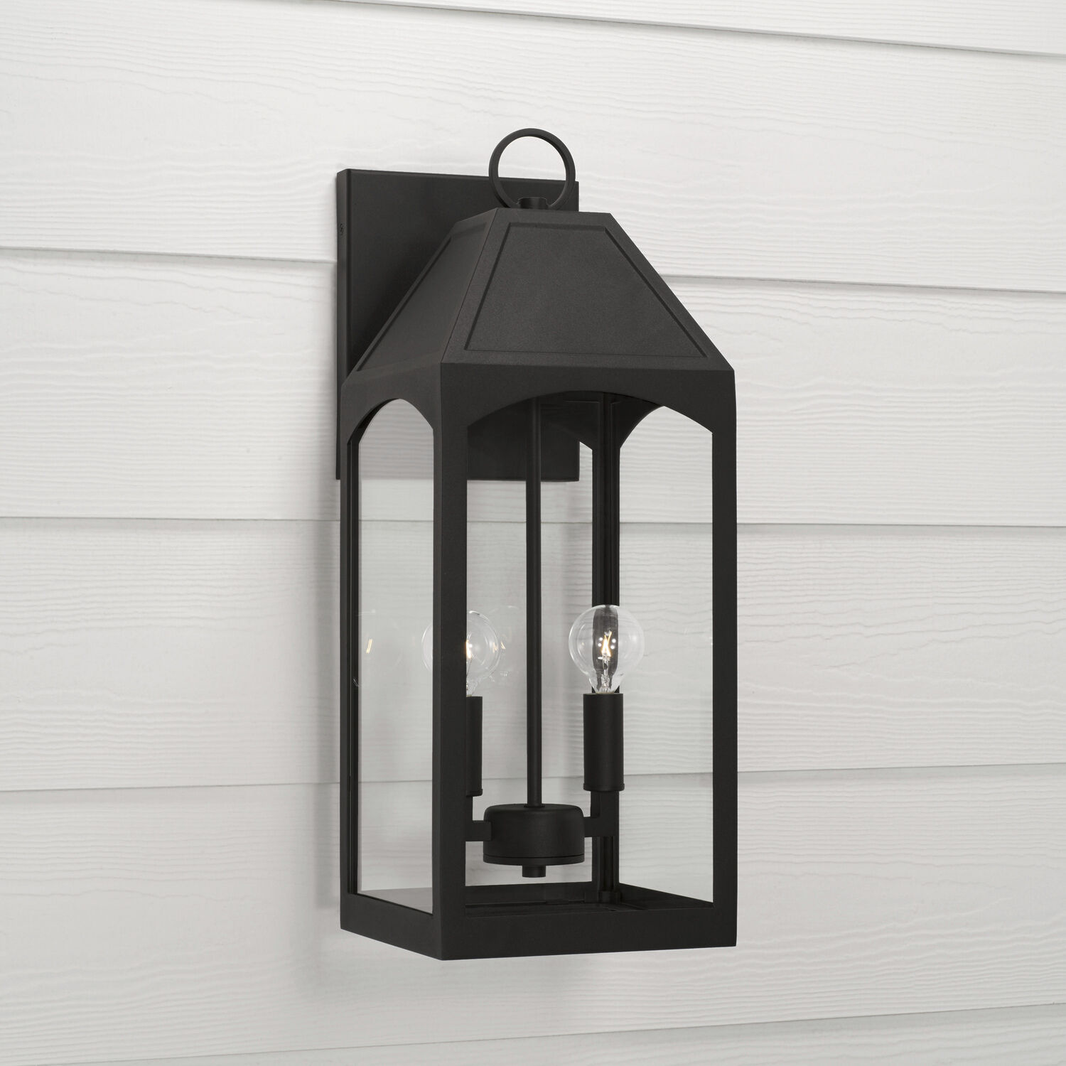 Burton 2 Light 21 inch Black Outdoor Wall Lantern