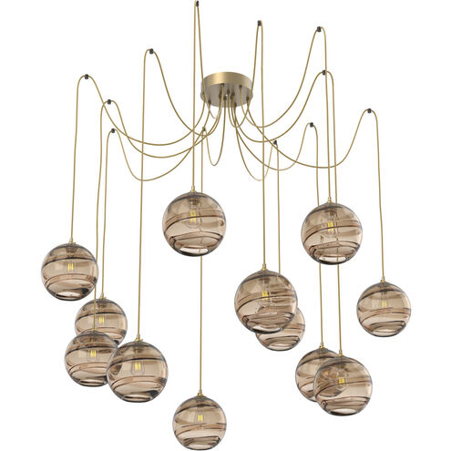 Terra 12 Light 18 inch Gilded Brass Swag Multi-Pendant Ceiling Light in Bronze Optic