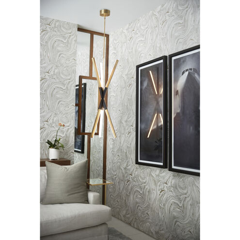 Rae LED 14.75 inch Lacquered Brass Chandelier Ceiling Light