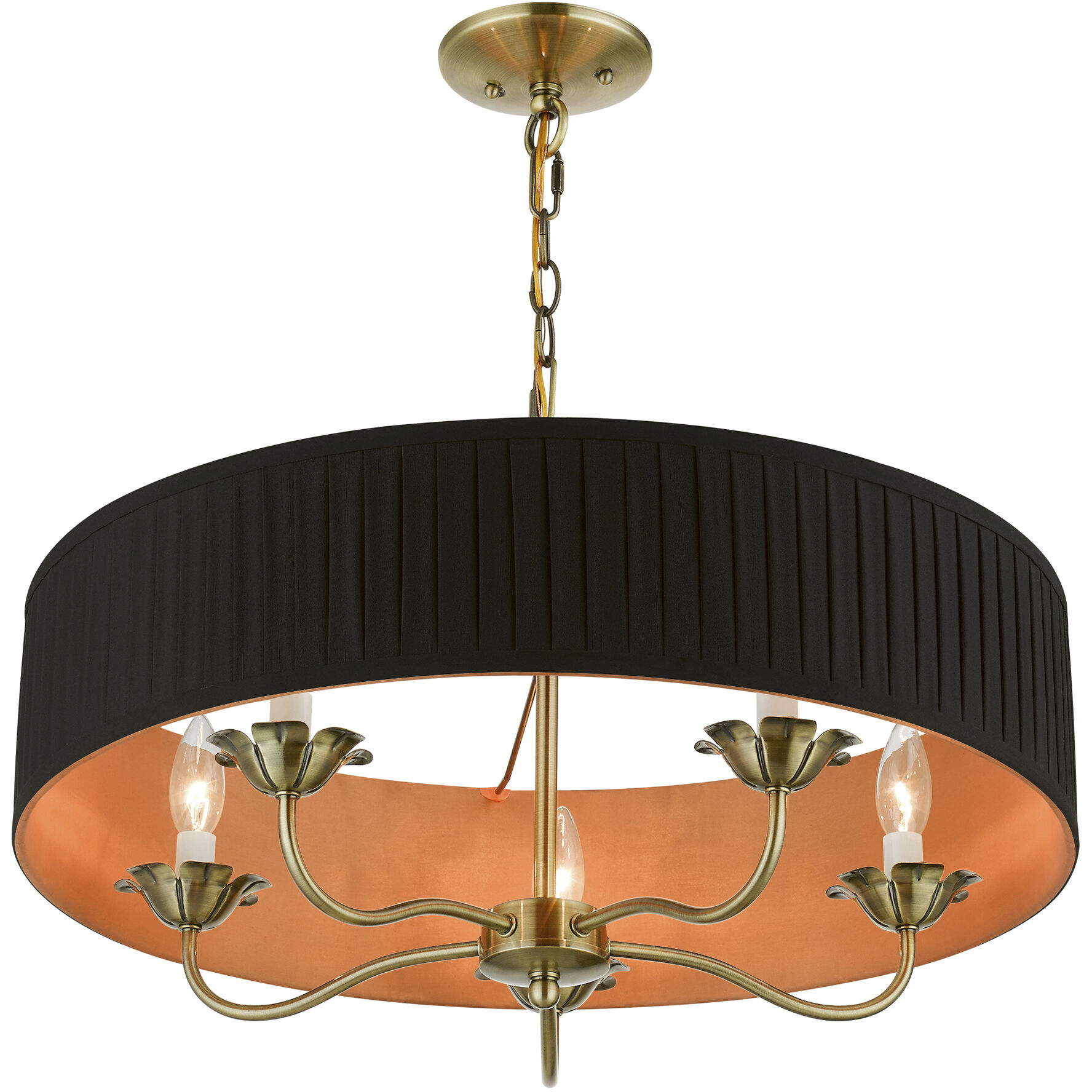 Harrington 5 Light 23 inch Antique Brass Pendant Chandelier Ceiling Light