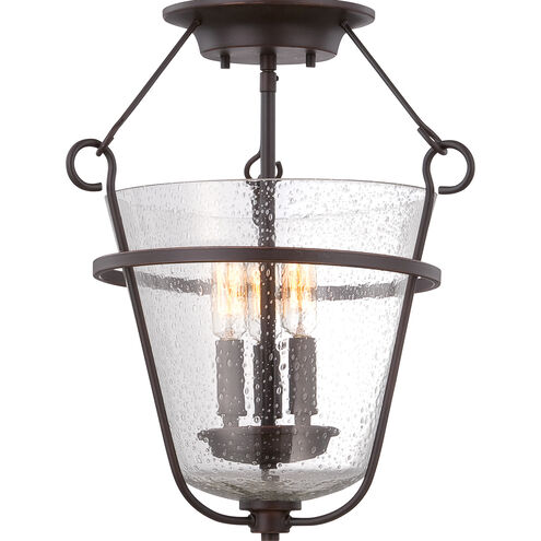Latham 3 Light 16.25 inch Copper Espresso Semi Flush Mount Ceiling Light
