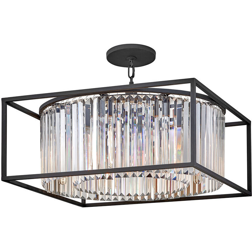 Giada 8 Light 24 inch Black Indoor Chandelier Ceiling Light, Convertible to Semi-Flush