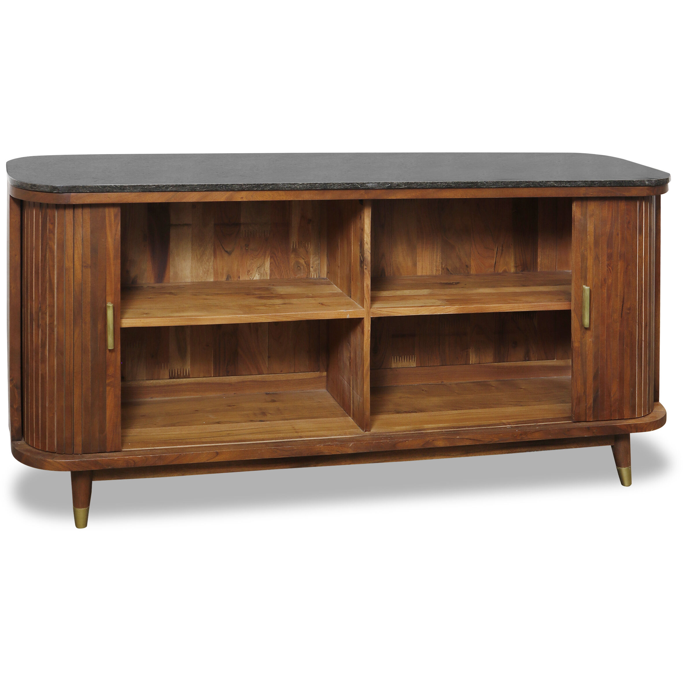 Cameron Black and Brown Stain and Gold Cabinet