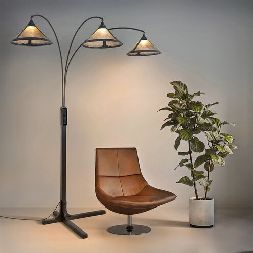 Natural Mica 86 inch 40.00 watt Gunmetal and Charcoal Gray Arc Floor Lamp Portable Light