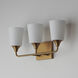 Hudson 3 Light 20.5 inch Natural Aged Brass Bath Vanity Wall Light in Satin White