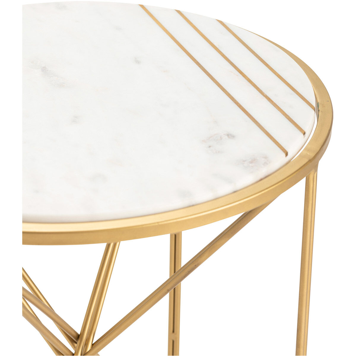 Darby 24 X 20 inch White and Gold Side Table