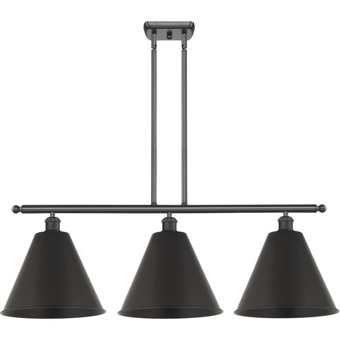 Ballston Cone 3 Light 39 inch Matte Black Island Light Ceiling Light