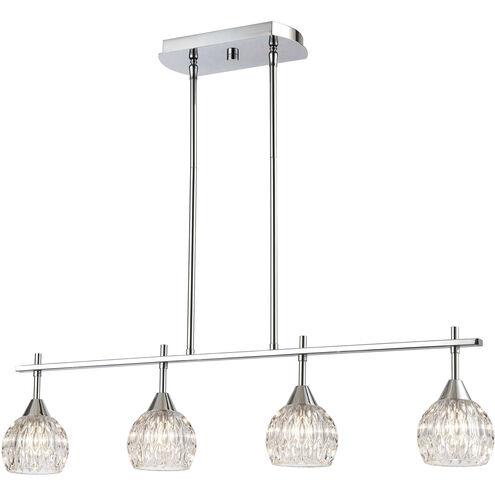 Kersey 4 Light 34 inch Polished Chrome Linear Chandelier Ceiling Light