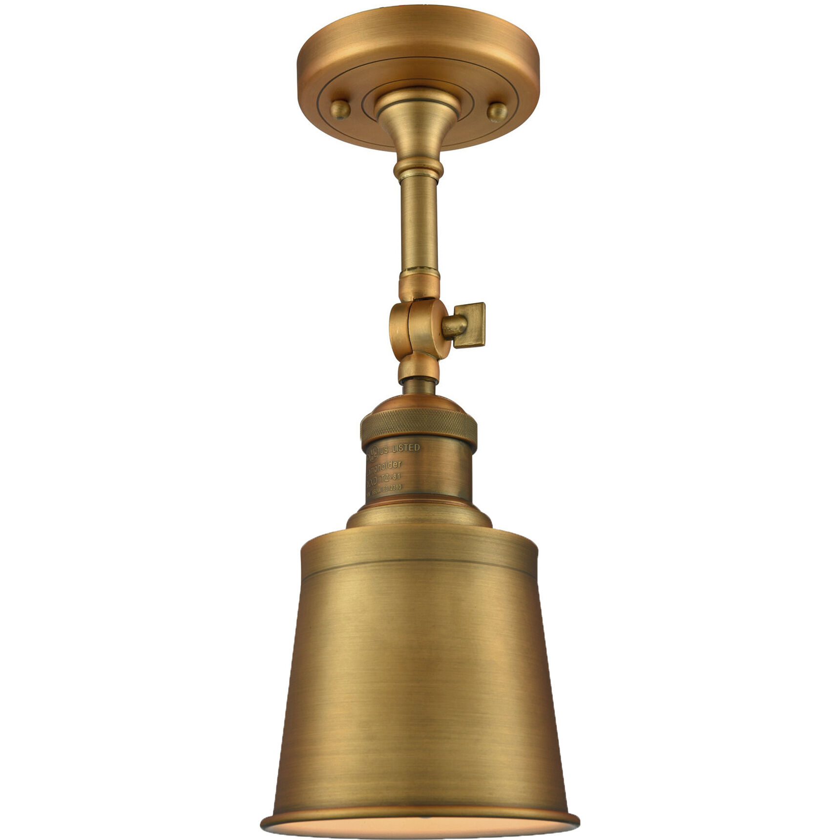 Franklin Restoration Addison 1 Light 5 inch Brushed Brass Semi-Flush Mount Ceiling Light, Franklin Restoration