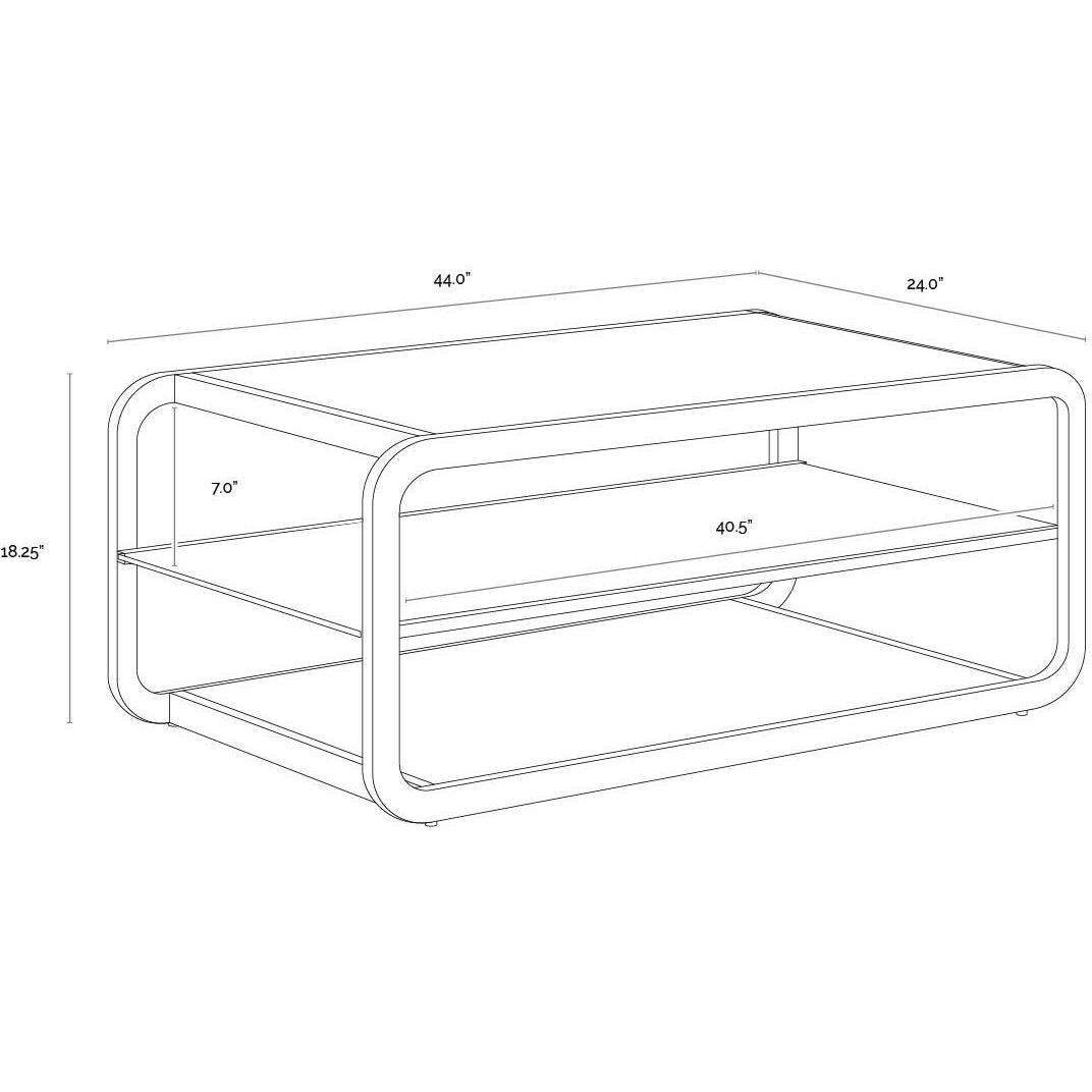 Ambretta 44 X 24 inch Black / Smoke Grey Coffee Table
