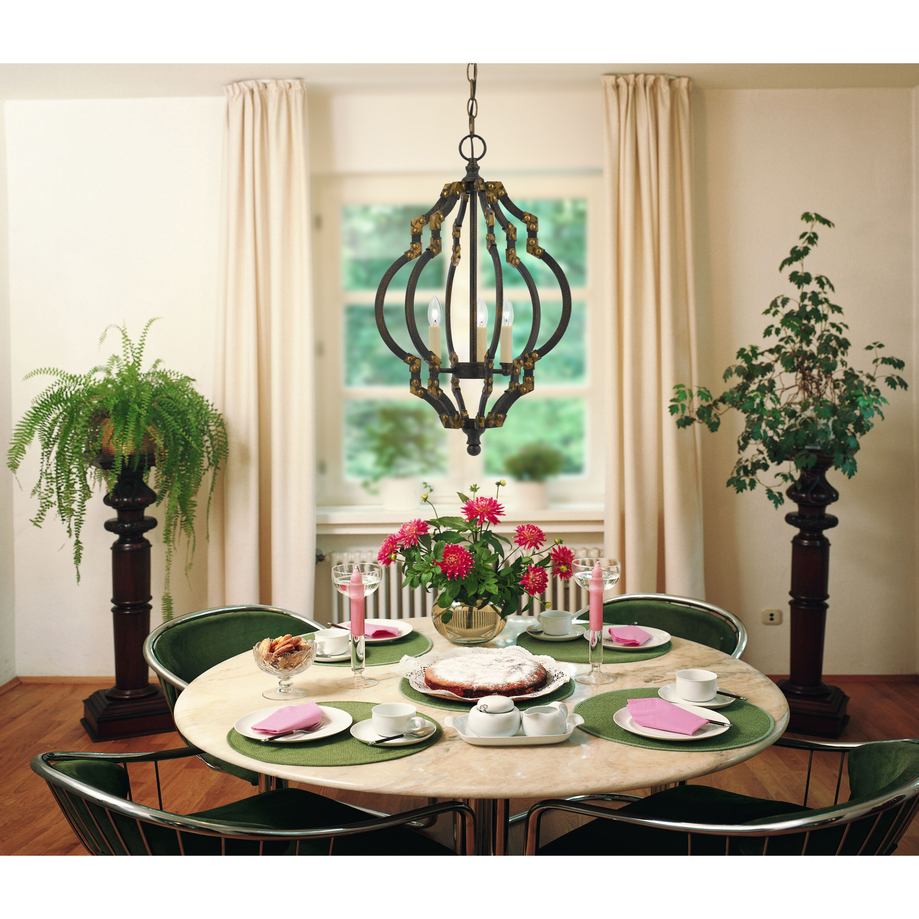 Howell 3 Light 13 inch Iron and Antique Gold Pendant Ceiling Light