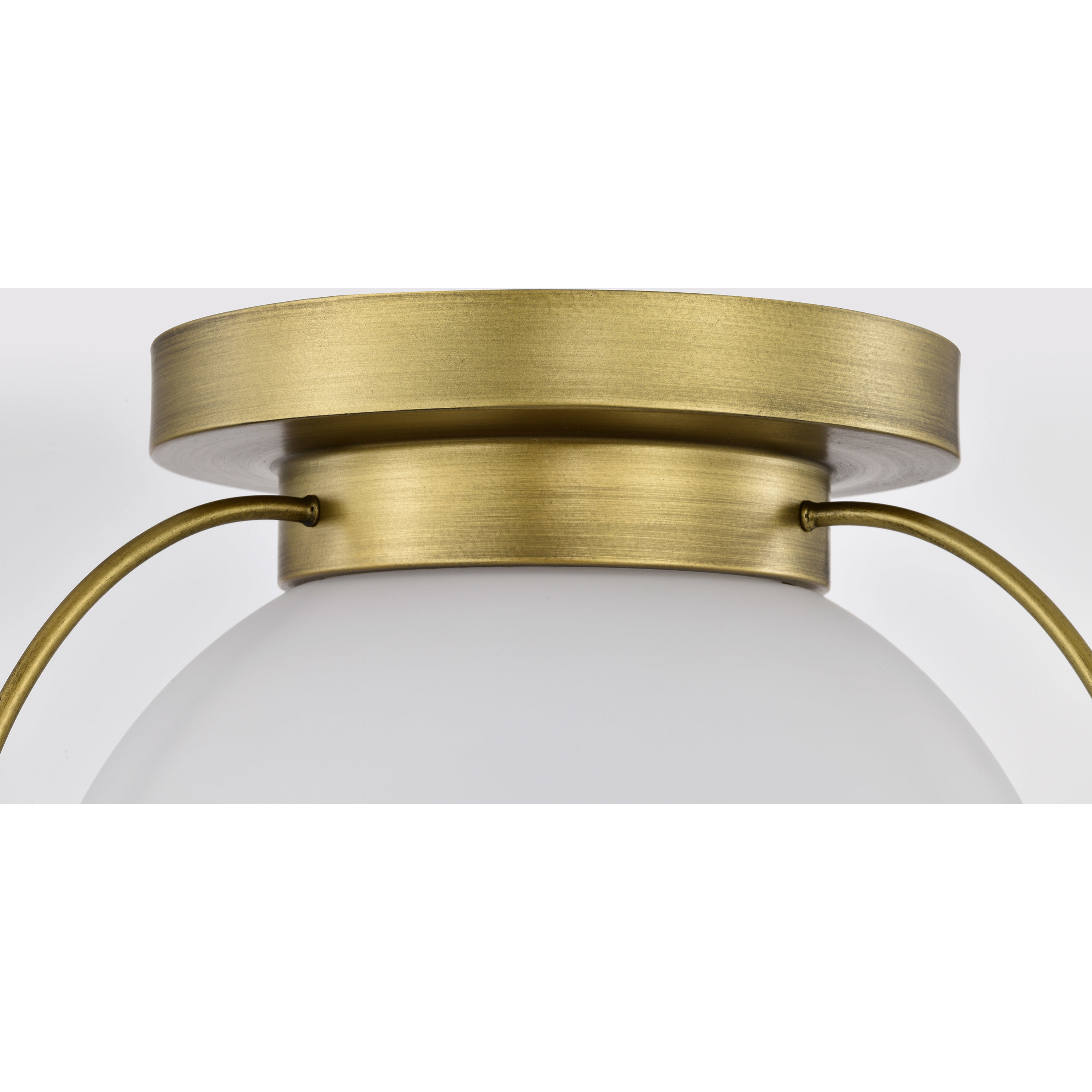 Lakeshore 1 Light 10 inch Natural Brass Flush Mount Ceiling Light