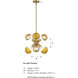 Gambit 6 Light 7 inch Brushed Gold Pendant Ceiling Light