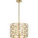 Meridian 5 Light 15 inch Antique Gold Semi Flush Ceiling Light