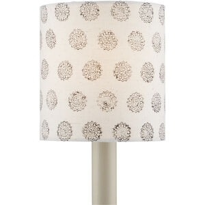Block Print Natural and Charcoal Drum Chandelier Shade