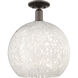Arcadia White Mouchette 1 Light 13.75 inch Oil Rubbed Bronze Semi-Flush Mount Ceiling Light