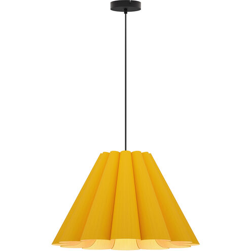Lora 1 Light 22.8 inch Black Pendant Ceiling Light in Yellow/Ash, 23 in, WEP Collection