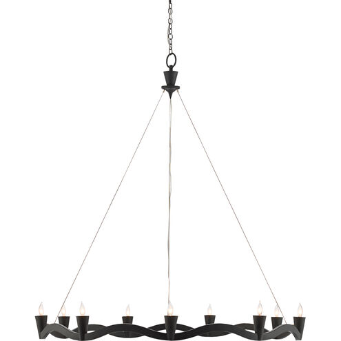 Serpentina 9 Light 37 inch Antique Black Chandelier Ceiling Light
