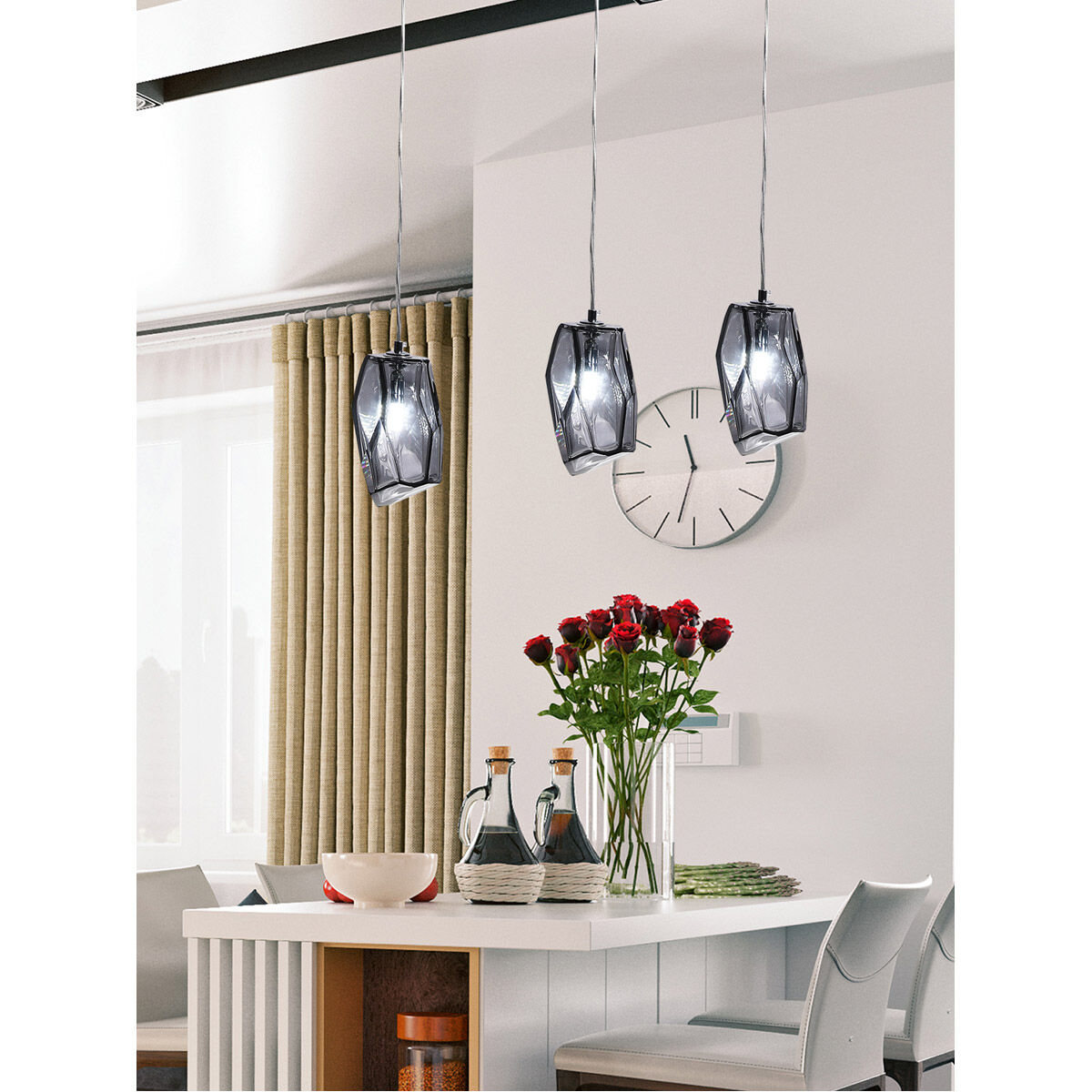 Altair 1 Light 8 inch Polished Chrome Mini Pendant Ceiling Light in Smoke