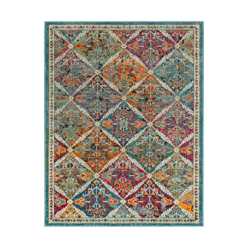 Herati 71 X 47 inch Bright Orange/Rust/Bright Pink/Eggplant/Dark Green Rugs, Rectangle
