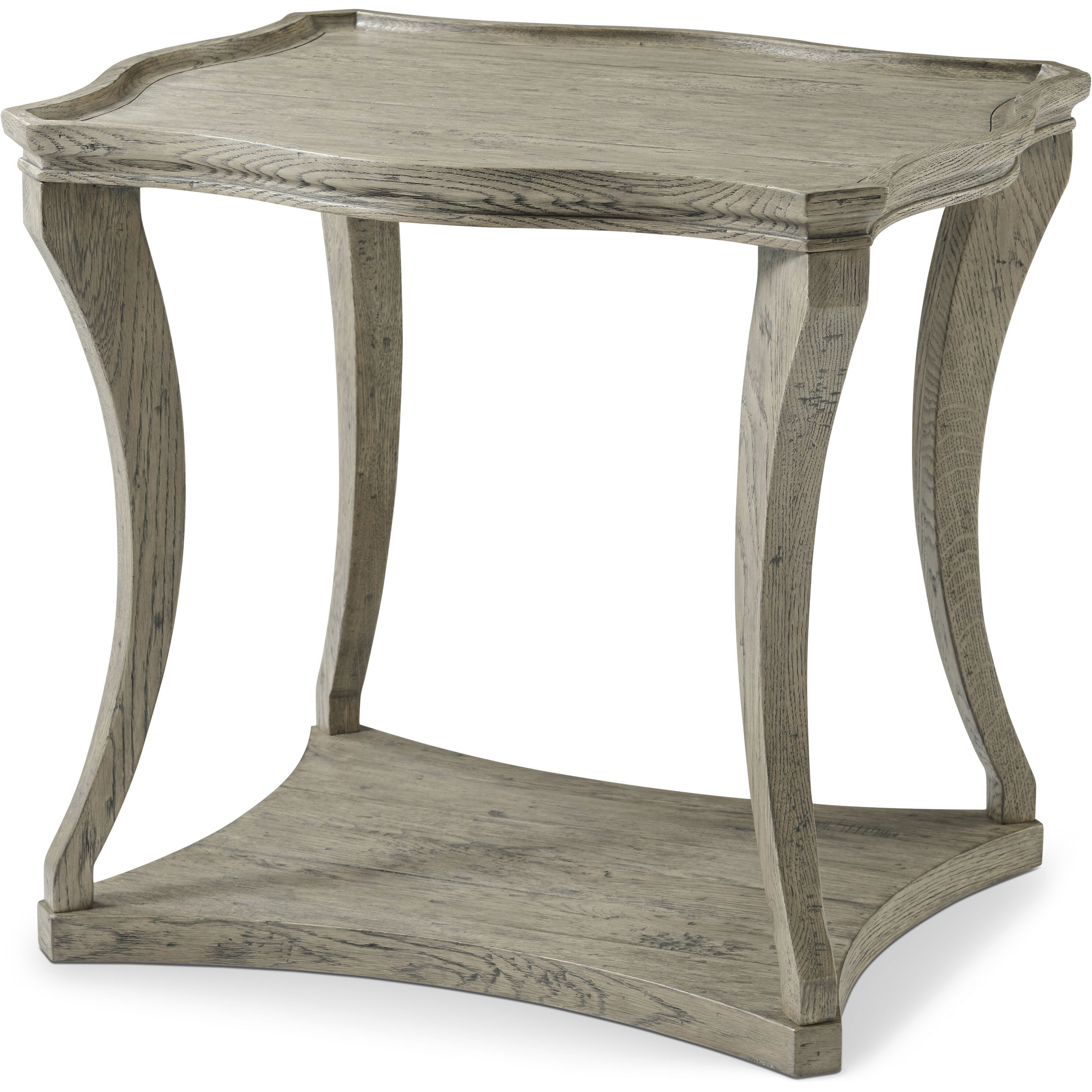Ennis Serpentine 28 X 26 inch Grey Echo Oak Side Table, Wooden, Echoes