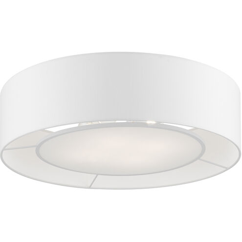 Gilmore 4 Light 21 inch Brushed Nickel with Shiny White Accents Semi-Flush Ceiling Light